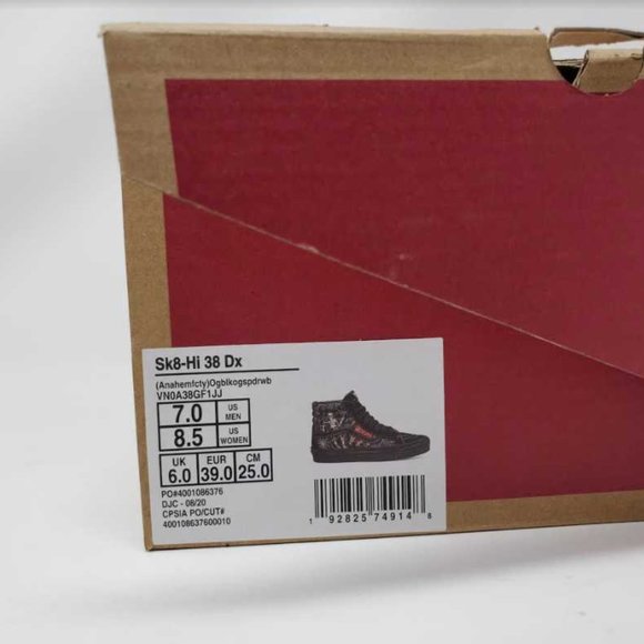 New men's Vans Sk8-Hi 38 DX Anaheim Factory OG black spider web shoes - Picture 2 of 8